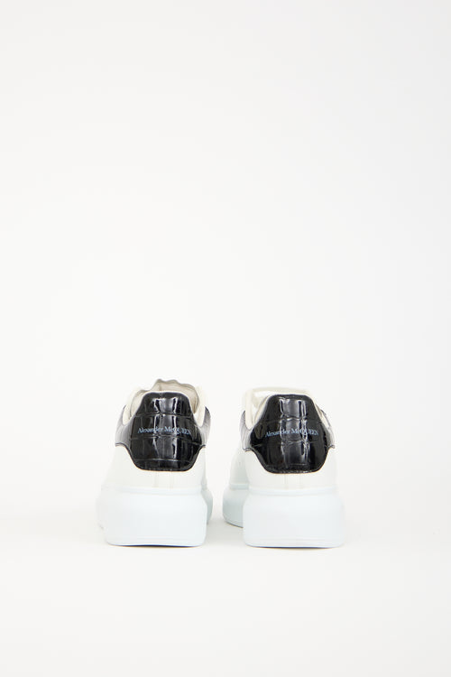 Alexander McQueen White & Black Leather Oversized Larry Sneaker