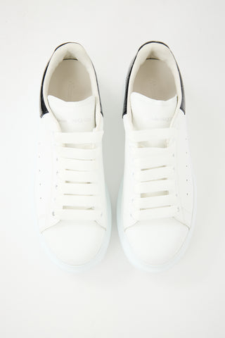 Alexander McQueen White & Black Leather Oversized Larry Sneaker
