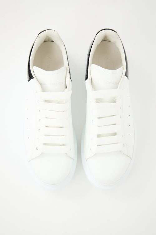 Alexander McQueen White & Black Leather Oversized Larry Sneaker