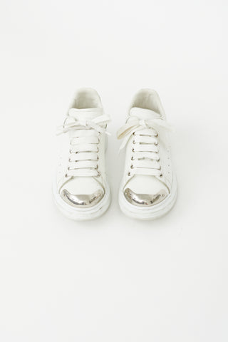 Alexander McQueen White & Silver Oversized Sneaker