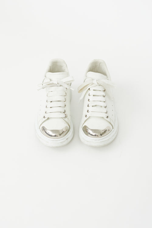 Alexander McQueen White & Silver Oversized Sneaker
