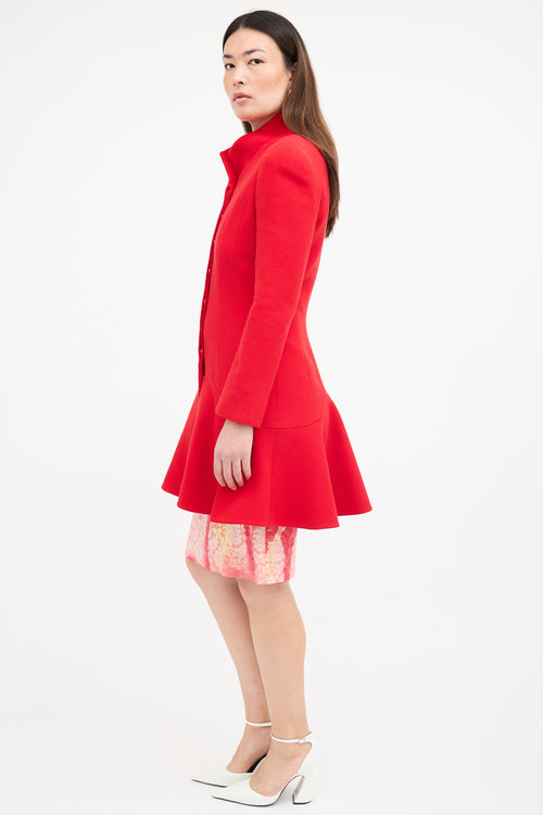 Alexander McQueen Wool Flounce Coat
