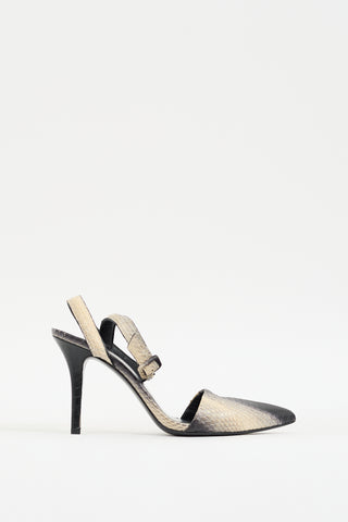 Alexander Wang Black & Beige Textured Leather Lovisa Heel