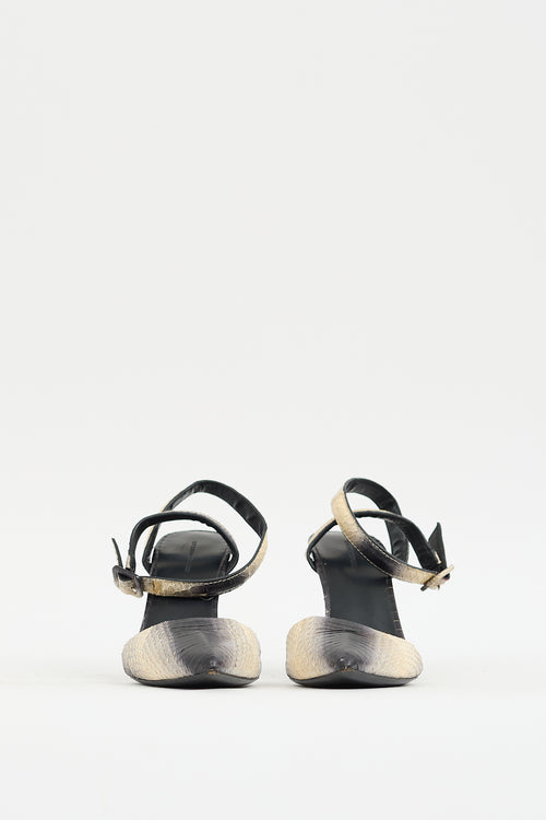 Alexander Wang Black & Beige Textured Leather Lovisa Heel