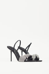 Alexander Wang Black & Silver Julie Crystal Sandal