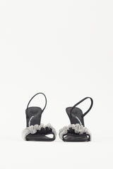 Alexander Wang Black & Silver Julie Crystal Sandal