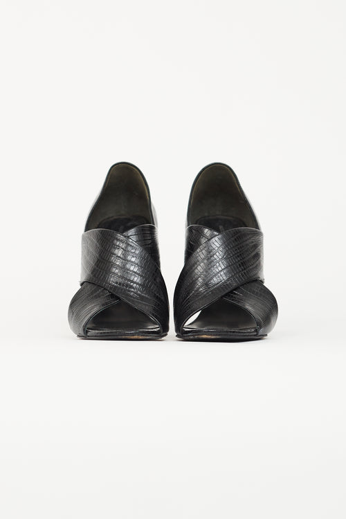 Alexander Wang Black Embossed Leather Heel