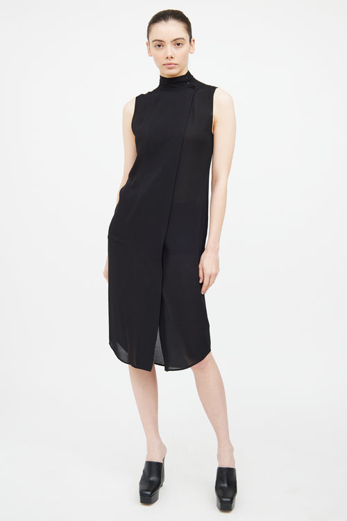 T by Alexander Wang Black Asymmetrical Dress