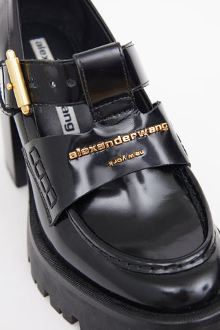 Alexander Wang Black Patent Carter Heeled Loafer