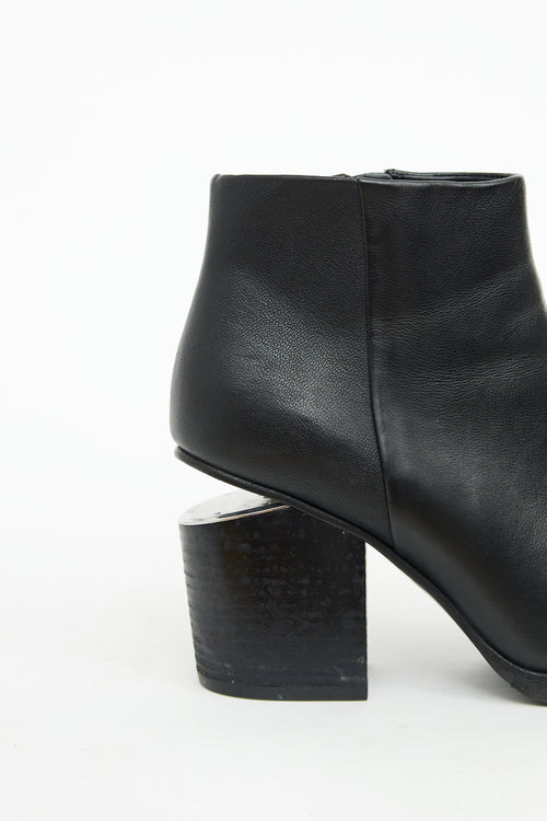 Alexander Wang Black & Silver Tone Gabi Bootie