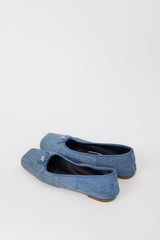 Alexander Wang Blue Denim Billie Embellished Ballet Flat