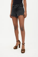 Alexander Wang Denim Bite Foldover Shorts