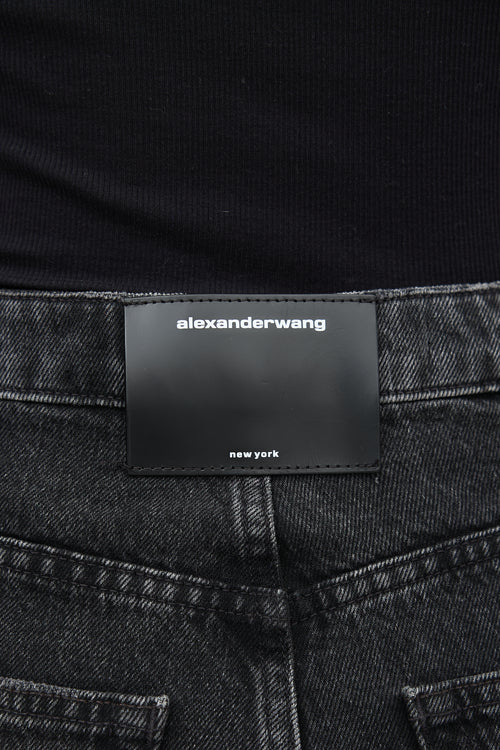 Alexander Wang Denim Bite Foldover Shorts