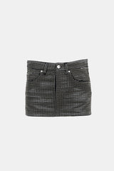 Alexander Wang Denim Embellished Mini Skirt