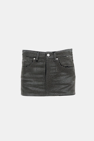 Alexander Wang Denim Embellished Mini Skirt