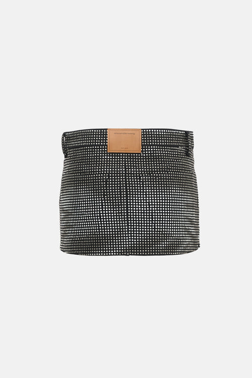 Alexander Wang Denim Embellished Mini Skirt