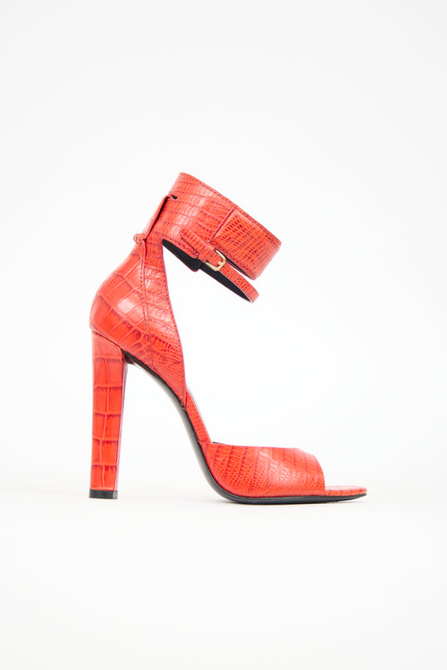 Alexander Wang Embossed Leather Aminata Sandal