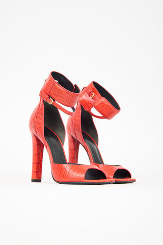 Alexander Wang Embossed Leather Aminata Sandal