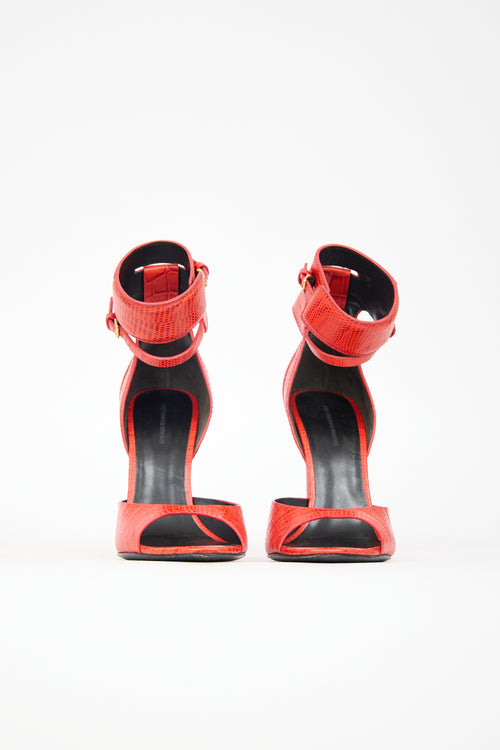 Alexander Wang Embossed Leather Aminata Sandal