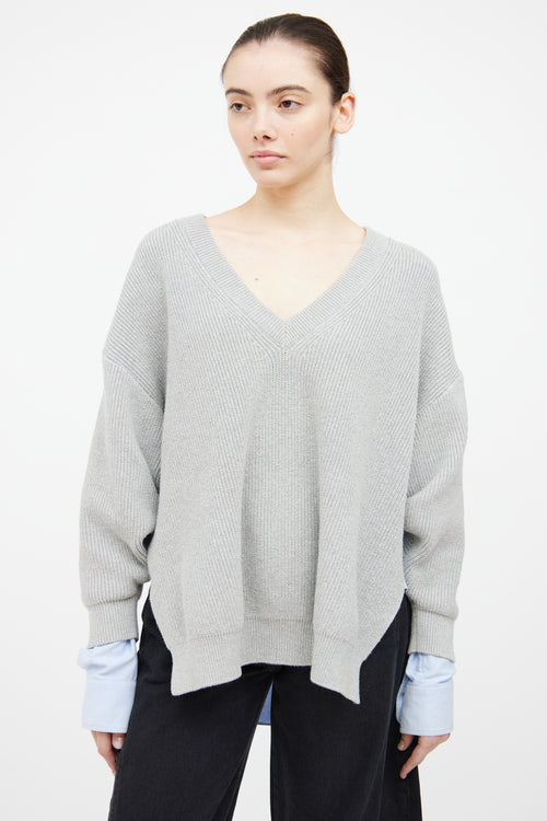 Alexander Wang Grey & Blue Sweater