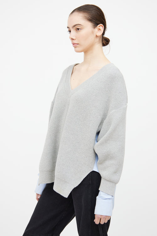 Alexander Wang Grey & Blue Sweater