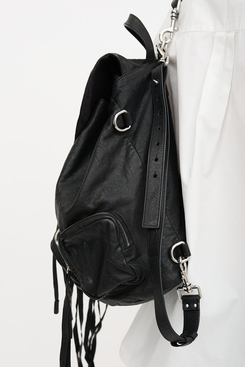McQ Leather Drawstring Backpack