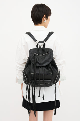McQ Leather Drawstring Backpack
