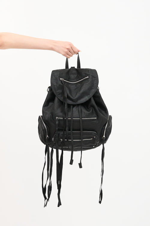 McQ Leather Drawstring Backpack