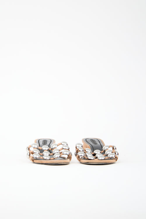 Alexander Wang Suede Studded Lou Sandal