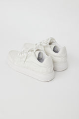 Alexander Wang White Leather Logo Embossed Sneaker