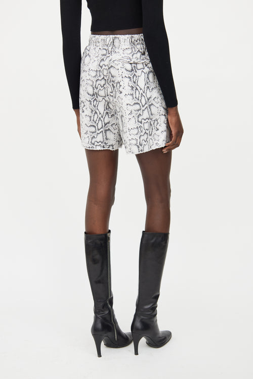 Alexander Wang White Print Drawstring Short