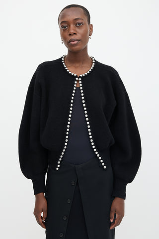 Alexander Wang Wool Pearl Embellished Cardigan