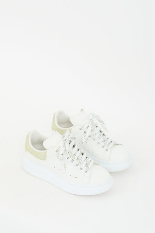 White & Green Leather Oversized Sneaker