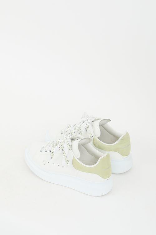 White & Green Leather Oversized Sneaker