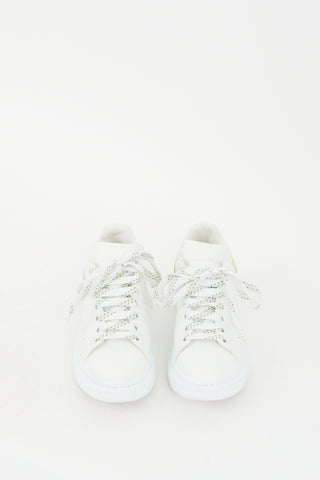 White & Green Leather Oversized Sneaker