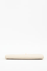 Alexander McQueen Cream Leather Four Ring Skull Clutch