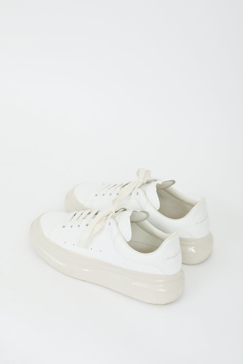 Alexander McQueen White Leather & Rubber Oversized Sneaker