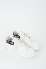 Alexander McQueen White & Black Leather Studded Oversized Sneaker