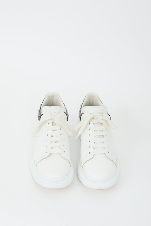 Alexander McQueen White & Black Leather Studded Oversized Sneaker