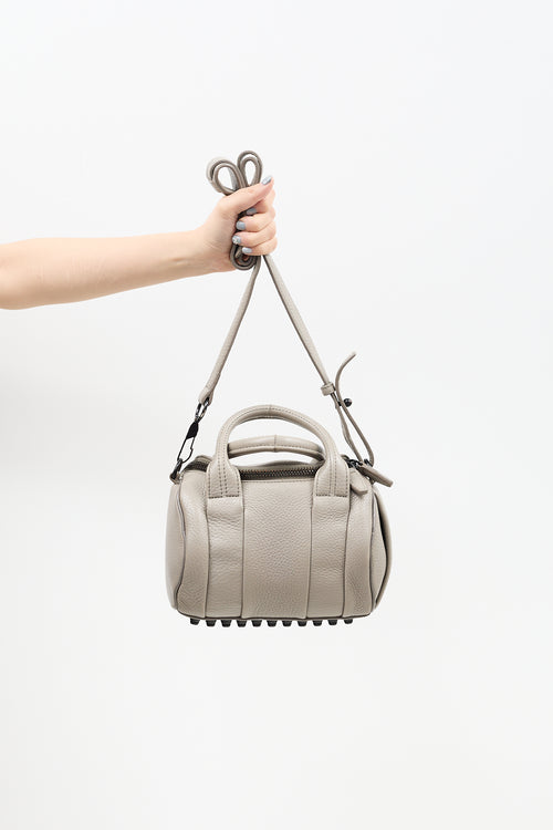 Alexander Wang Grey Leather Rocco Studded Bag