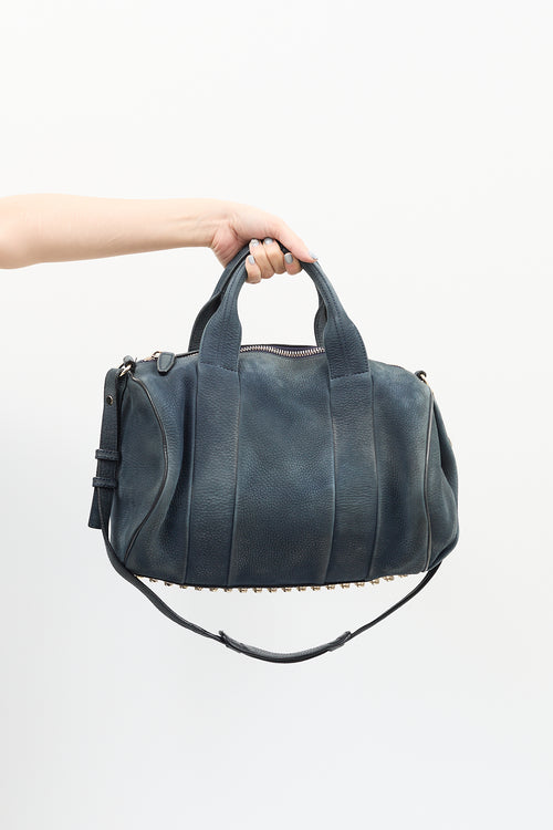 Alexander Wang Navy Leather Rocco Studded Bag