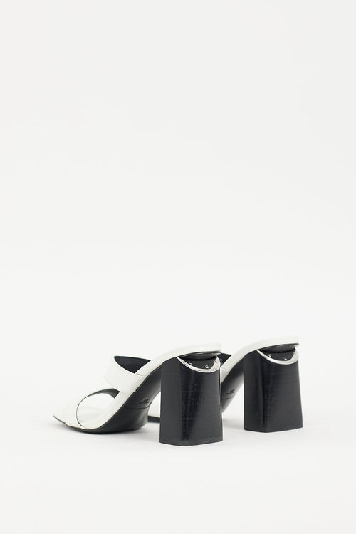 Alexander Wang White Embossed Leather Hayden Heel