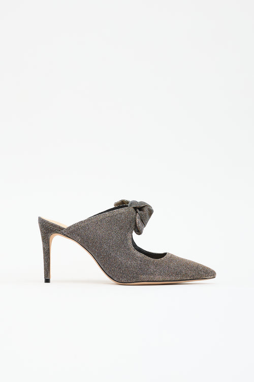 Alexandre Birman Metallic Bow Mule