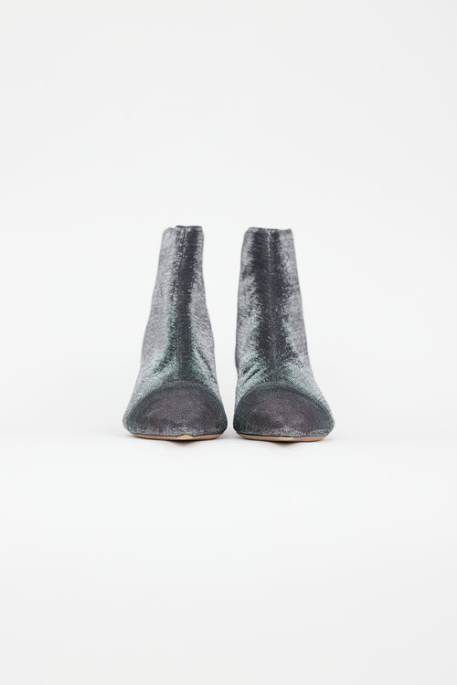 Alexandre Birman Silver Metallic Pointed Toe Boot