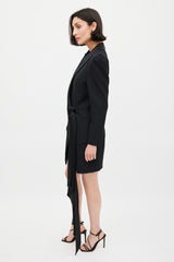 Alexandre Vauthier Black Wool & Satin Puff Sleeve Blazer