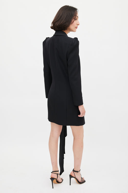 Alexandre Vauthier Black Wool & Satin Puff Sleeve Blazer