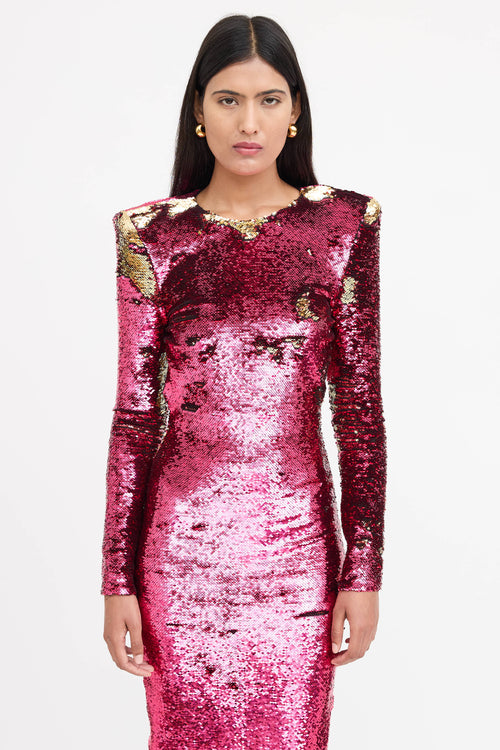 Alexandre Vauthier Open Back Sequin Dress