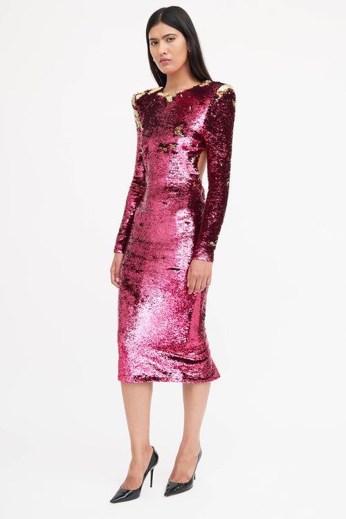 Alexandre Vauthier Open Back Sequin Dress