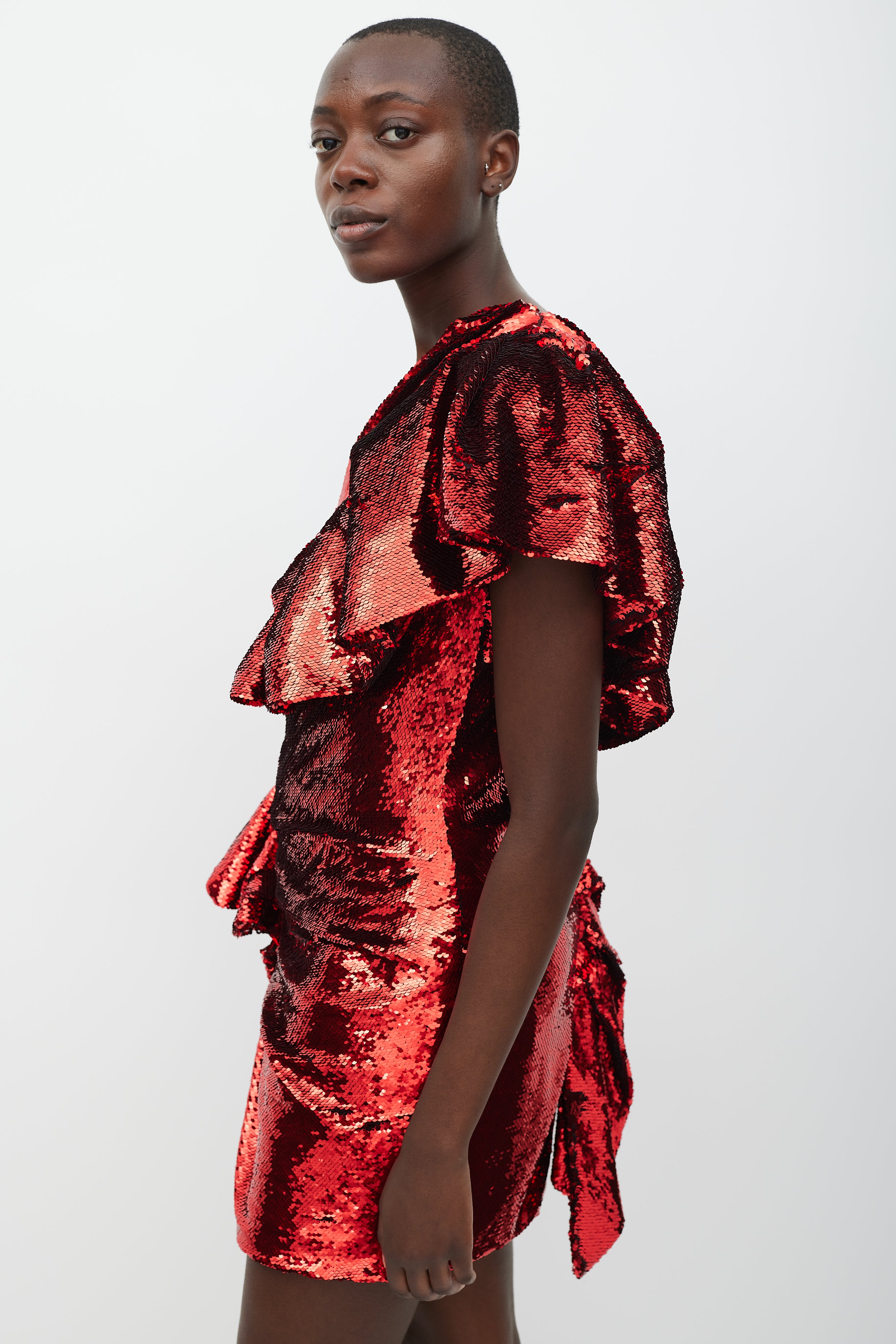 alexandre vauthier red dress Alexandre Vauthier Ruby Red Ruched Strappy Silk Satin Dress