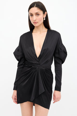 Alexandre Vauthier Silk Satin Draped Dress